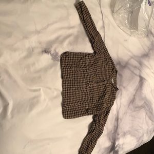 Brown and black checkered boys Buho shirt! Washable and stylish and comfortable